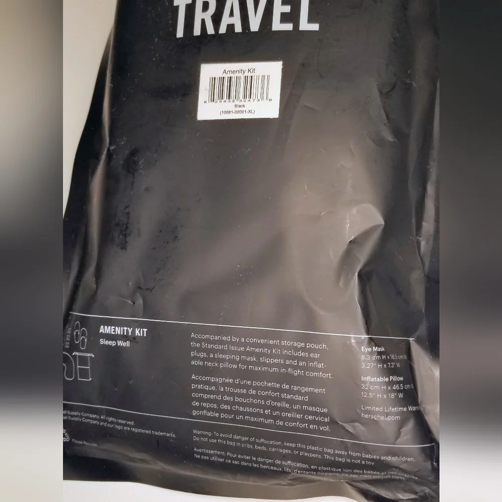 HERSCHEL SUPPLY CO Travel Amenities Kit Set Black Unisex